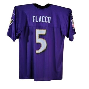 Reebok Ravens #5 Joe Flacco NFL Team Apparel Jersey Size Large